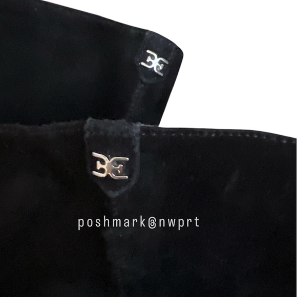 Sam Edelman 🖤 Fayette Suede Fringe Boots Heels Black 37 7 7.5 - Picture 7 of 16